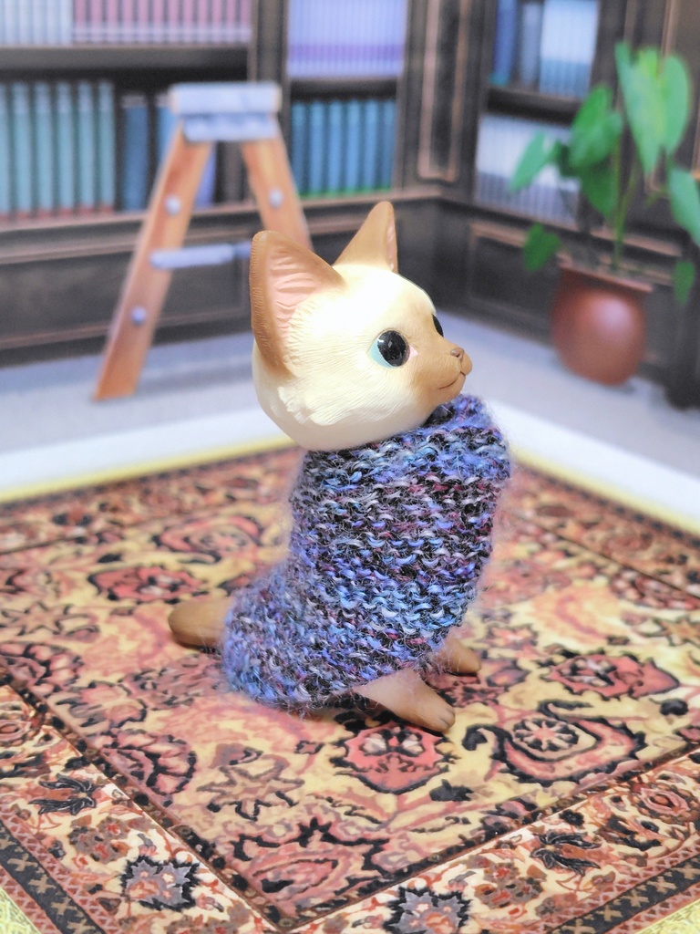 カシミヤで編んだシンプルストール