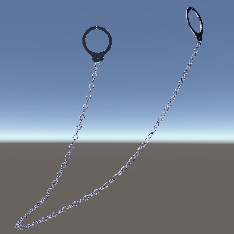 耳から耳に手錠をかける手錠ピアス