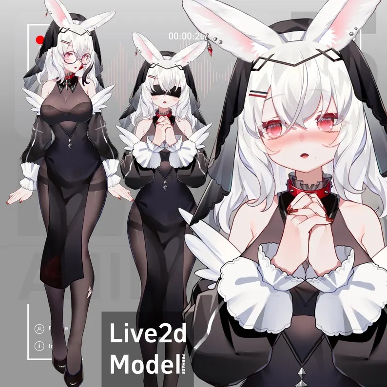 Premade Live2d Model / Bunny Prayer Vtuber Model
