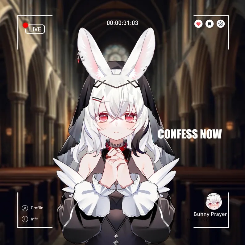 Premade Live2d Model / Bunny Prayer Vtuber Model