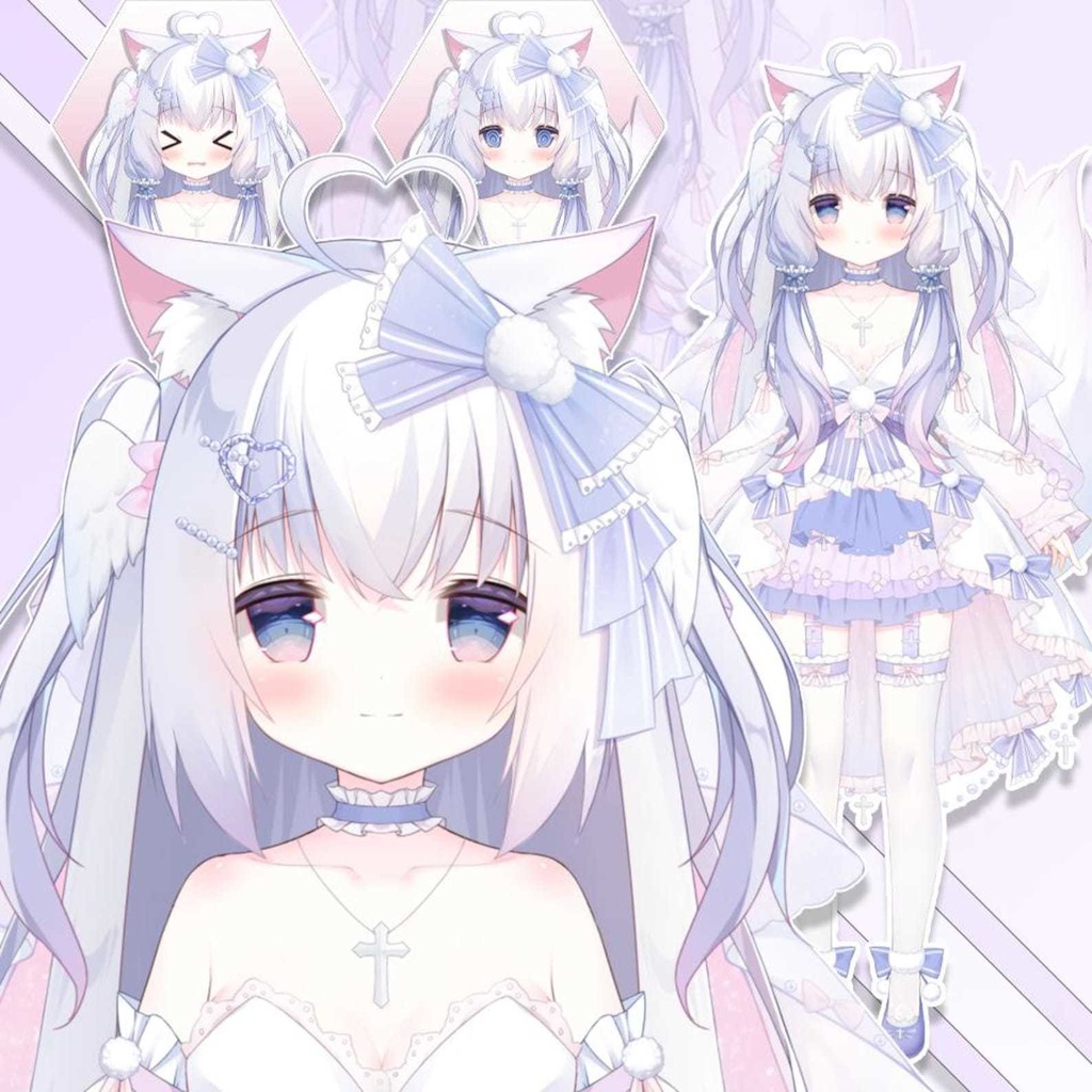 Premade Live2d Model / White Fox Girl Vtuber Model