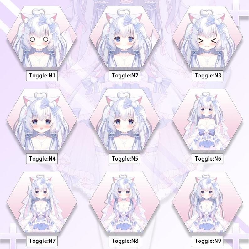 Premade Live2d Model / White Fox Girl Vtuber Model