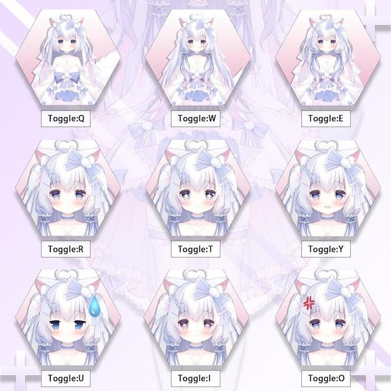 Premade Live2d Model / White Fox Girl Vtuber Model