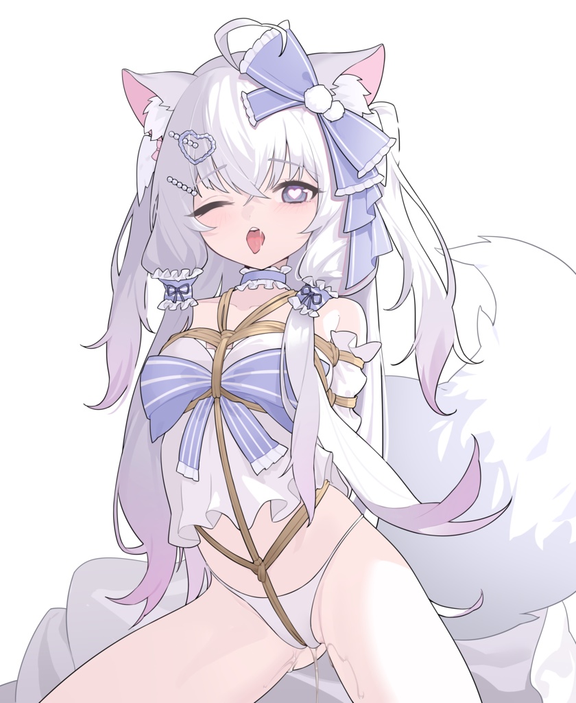 Premade Live2d Model / White Fox Girl Vtuber Model
