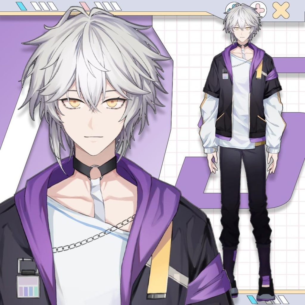 Premade Live2d Model / White Hair Boy Vtuber Model