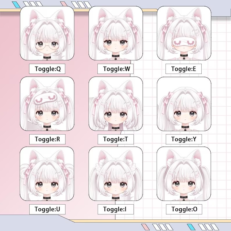 Premade Live2d Model / White Cat Girl Vtuber Model