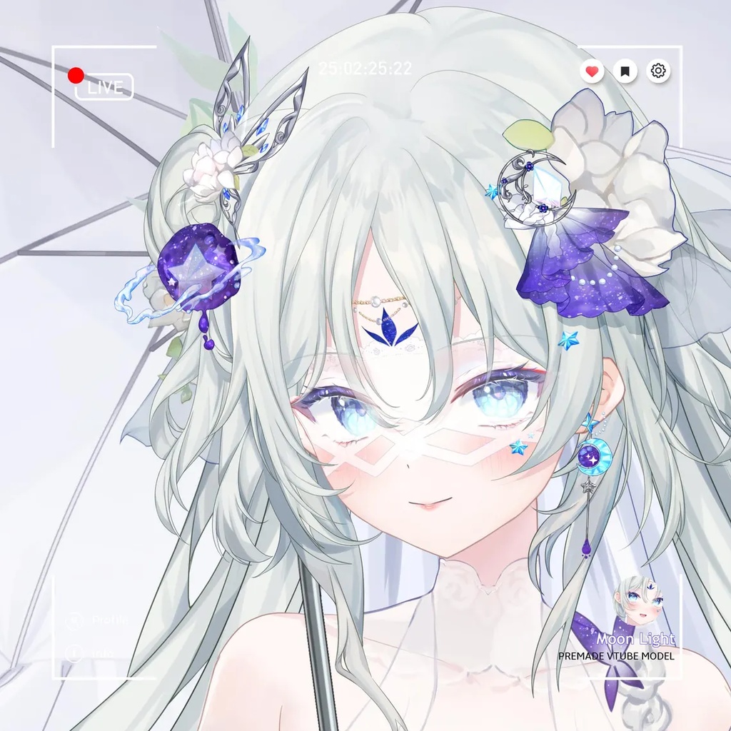 Premade Live2d Model / Moon Light Vtuber Model