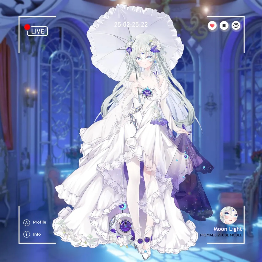Premade Live2d Model / Moon Light Vtuber Model