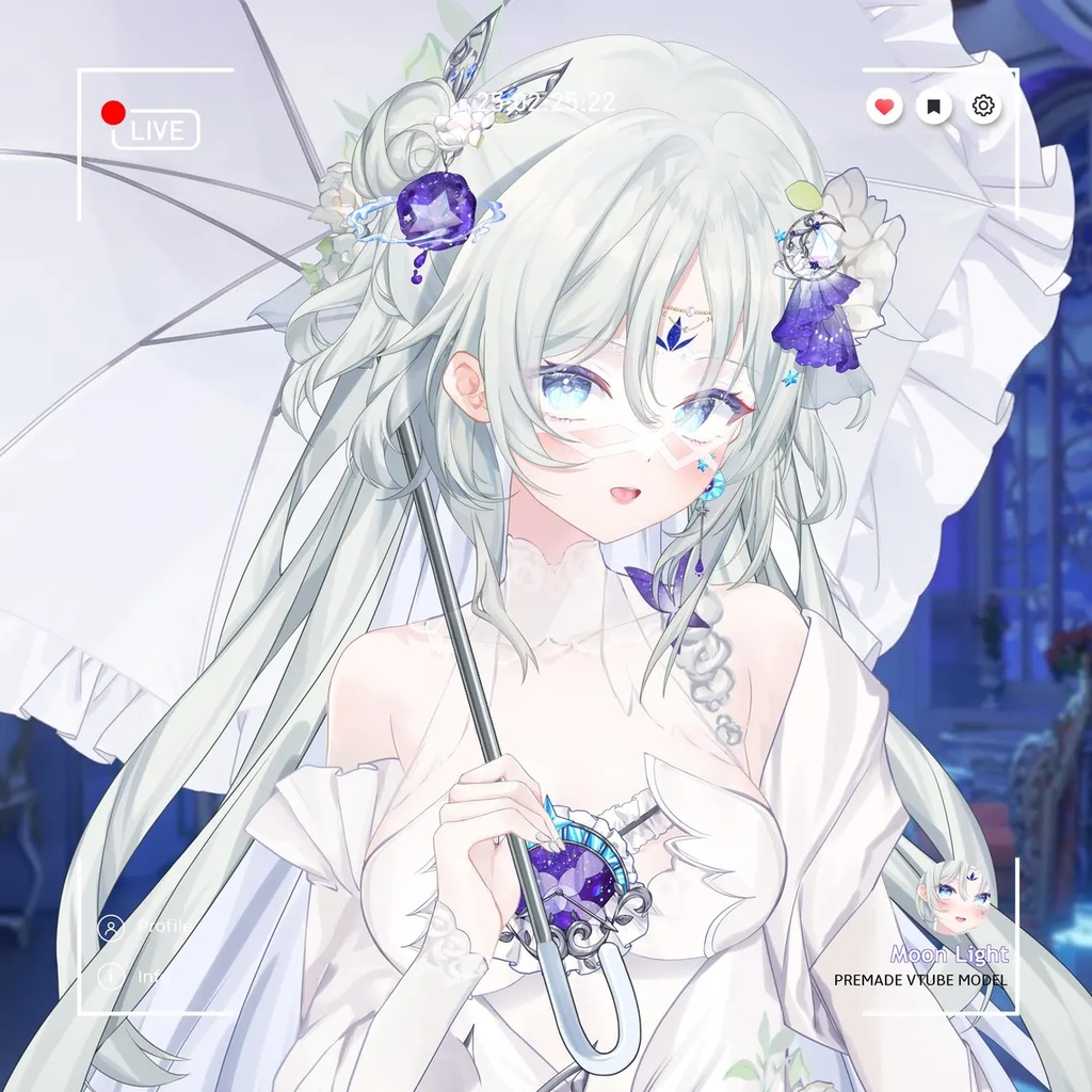 Premade Live2d Model / Moon Light Vtuber Model