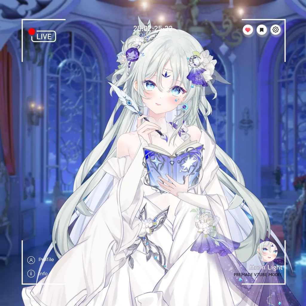 Premade Live2d Model / Moon Light Vtuber Model