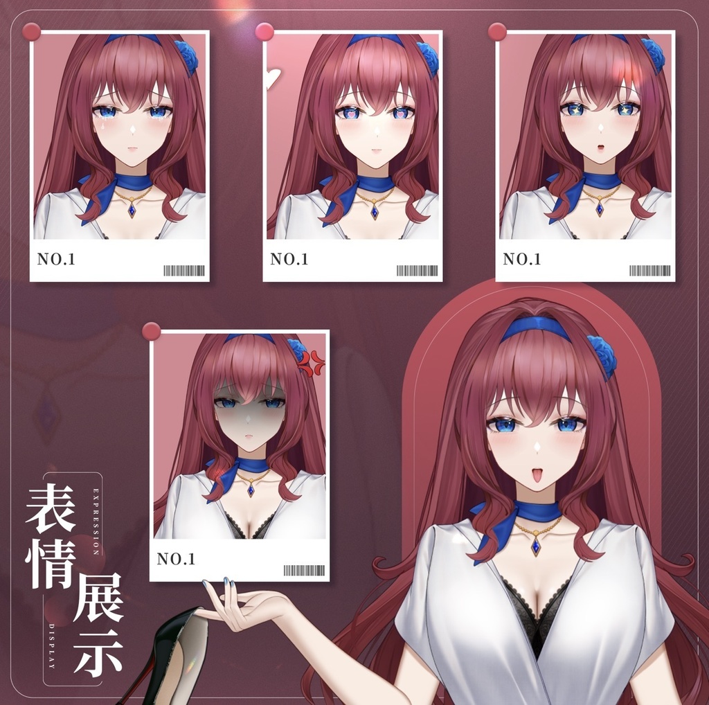 Premade Live2d Model / Red Hair Vtuber Model