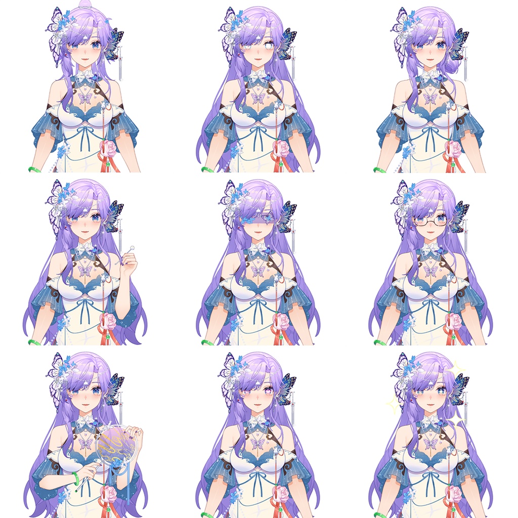 Premade Live2d Model / Butterfly Girl Vtuber Model