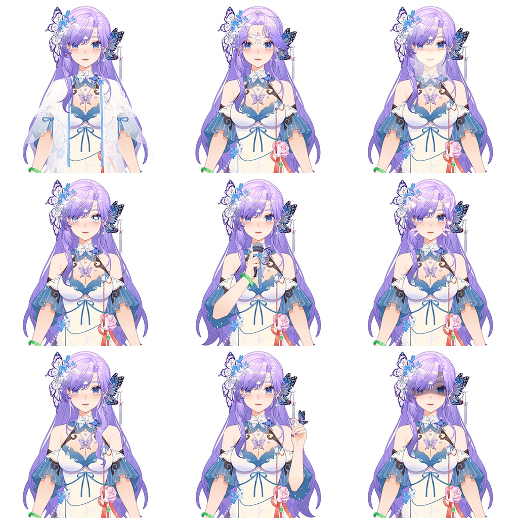 Premade Live2d Model / Butterfly Girl Vtuber Model