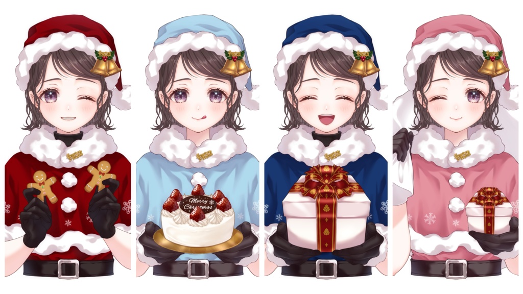 【VTuber向け】なりきりサンタのクリスマスリースセット【フリー素材】