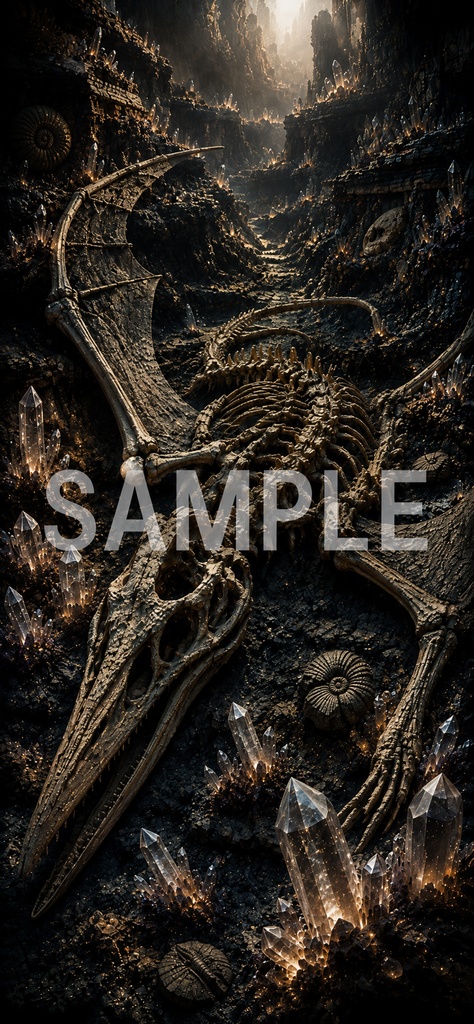 《AMBER FOSSIL — 琥珀晶層古生物記録》4枚セット