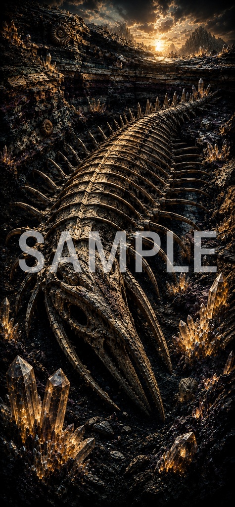 《AMBER FOSSIL — 琥珀晶層古生物記録》4枚セット