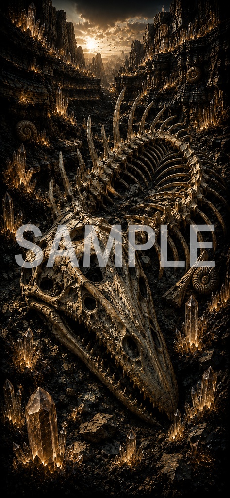 《AMBER FOSSIL — 琥珀晶層古生物記録》4枚セット