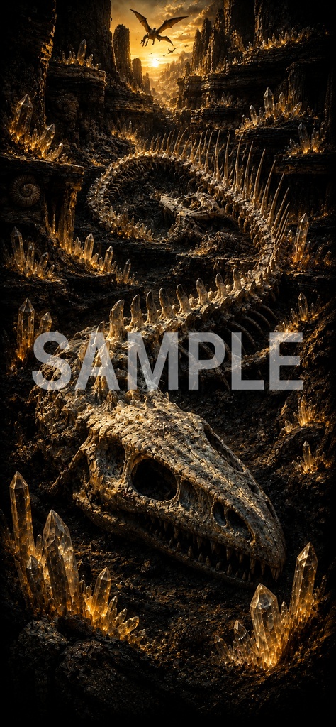 《AMBER FOSSIL — 琥珀晶層古生物記録》4枚セット