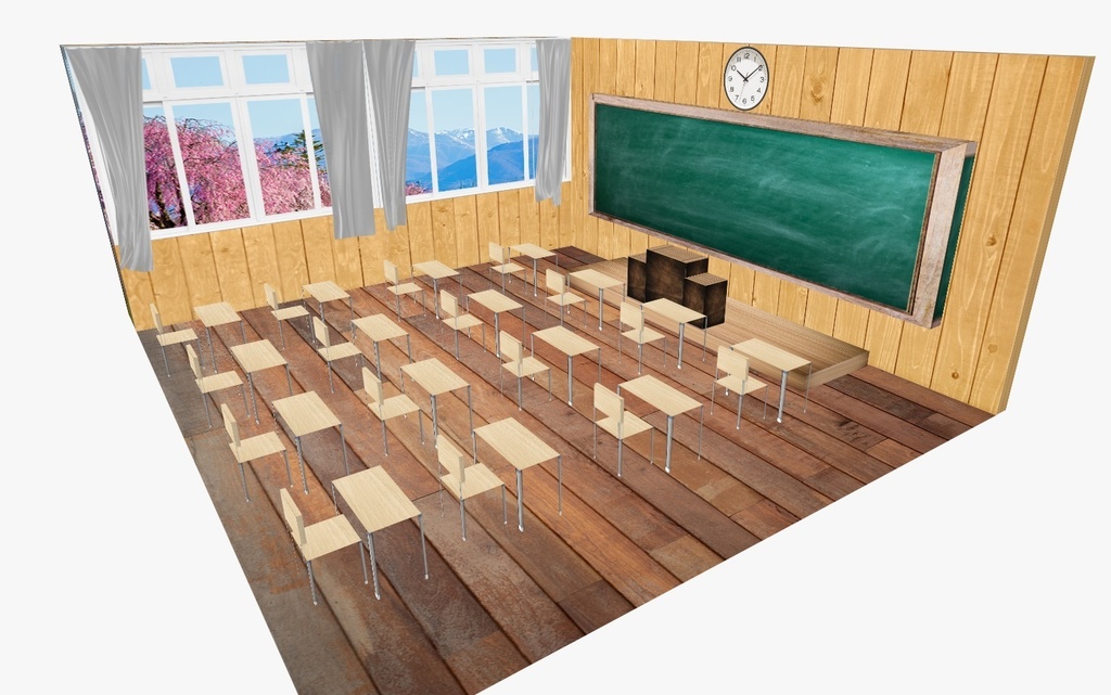 ユドナリウム用ルームデータ素材『教室』