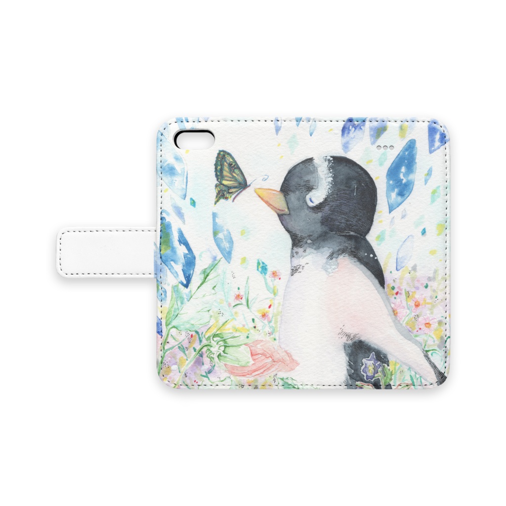 ペンギンと蝶 iPhoneケース