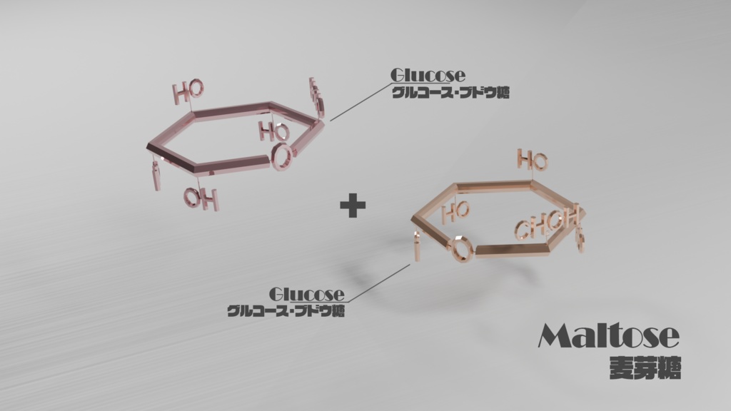 【3Dモデル】ペアリング 単糖構造 お砂糖指輪