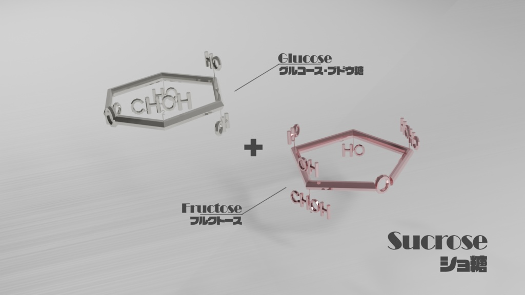 【3Dモデル】ペアリング 単糖構造 お砂糖指輪