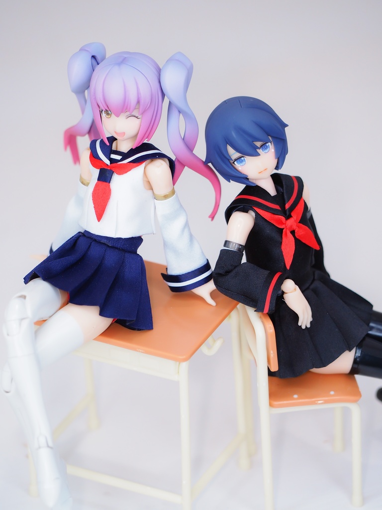 メガミデバイス対応 セーラー服 白/紺 (胸パーツ対応サイズ有り)