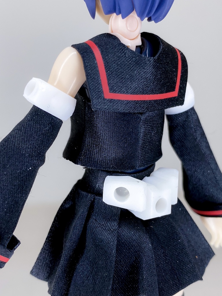 メガミデバイス対応 セーラー服 黒(胸パーツ対応サイズ有り)