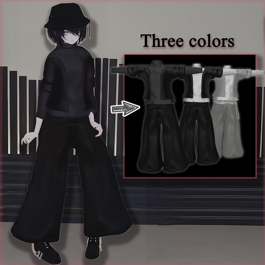 【キリセ- Kirise-対応】3D衣装 Rough Sea インナー+ジャケット+ズボン