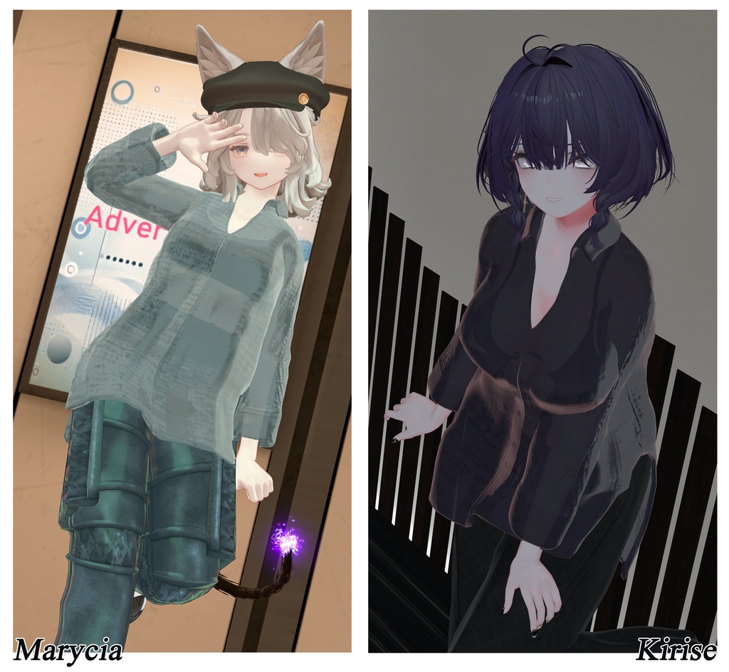【VRChat想定】4アバター対応3D衣装【reflected】