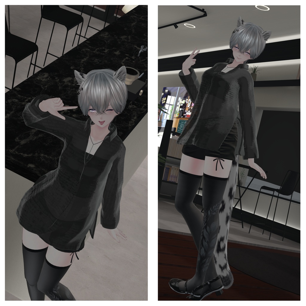 【VRChat想定】4アバター対応3D衣装【reflected】