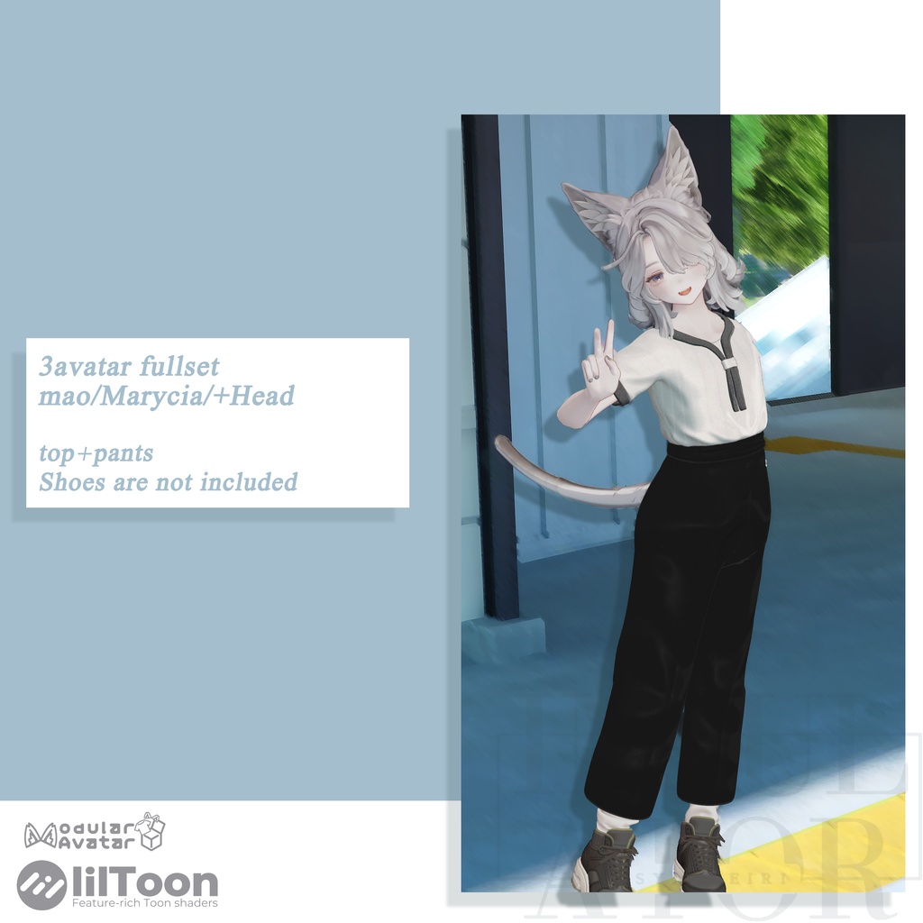 【VRChat想定】3アバター対応フルセット販売  3D衣装【Escape early 01】