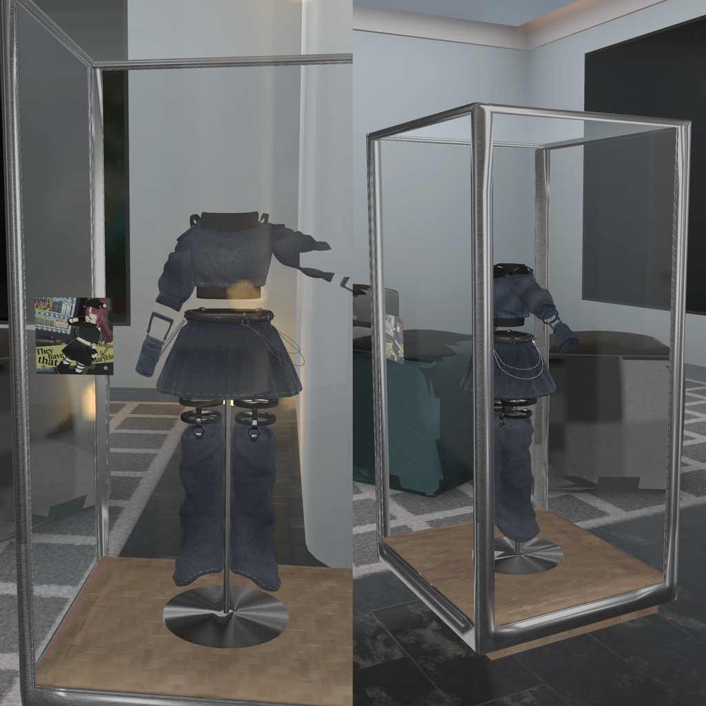 【VRChat想定】ワールド小物 Display case for costumes