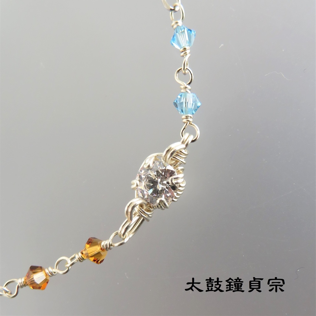 キュービックジルコニア・天然石のブレスレット おだて+α