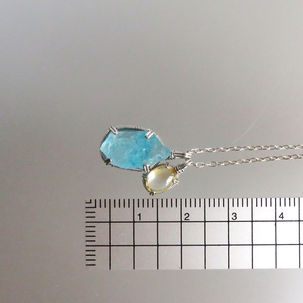 天然石2粒ネックレス 初期刀