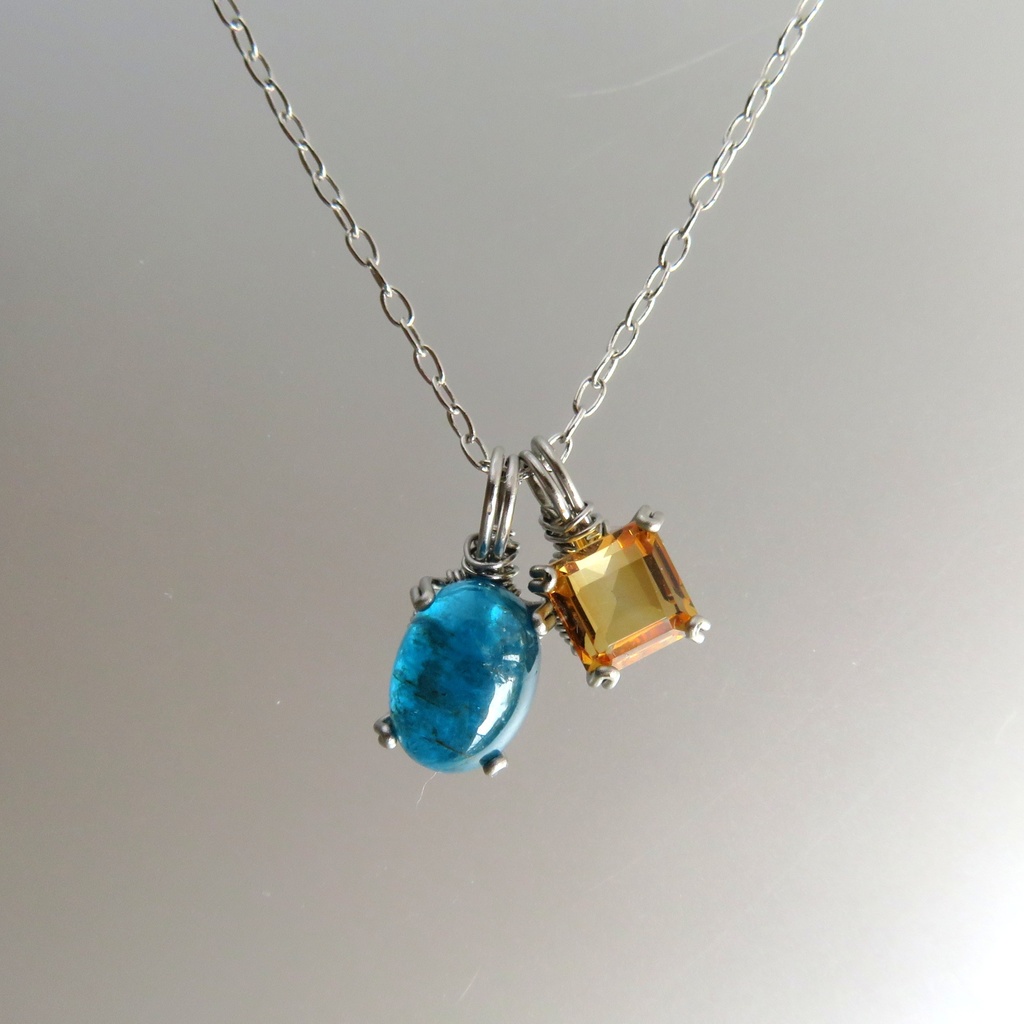 天然石2粒ネックレス 初期刀