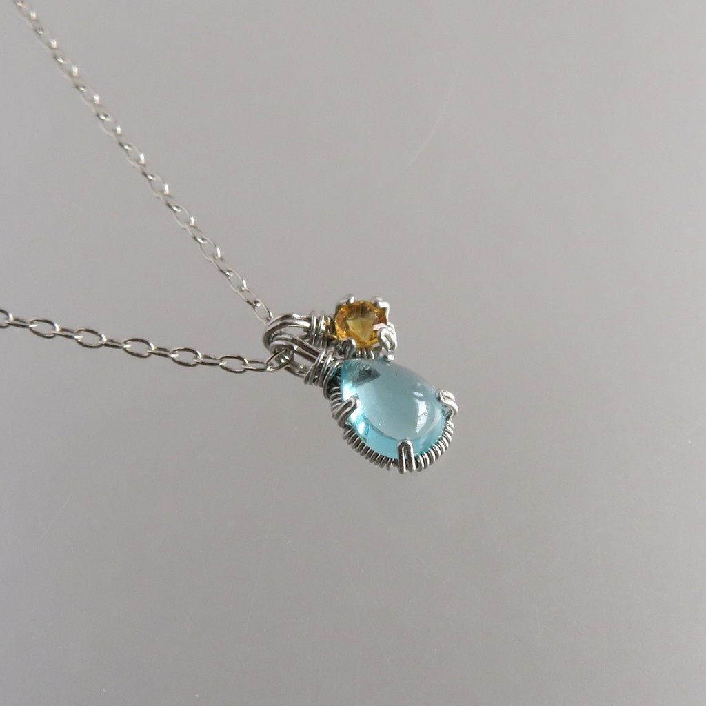 天然石2粒ネックレス 初期刀