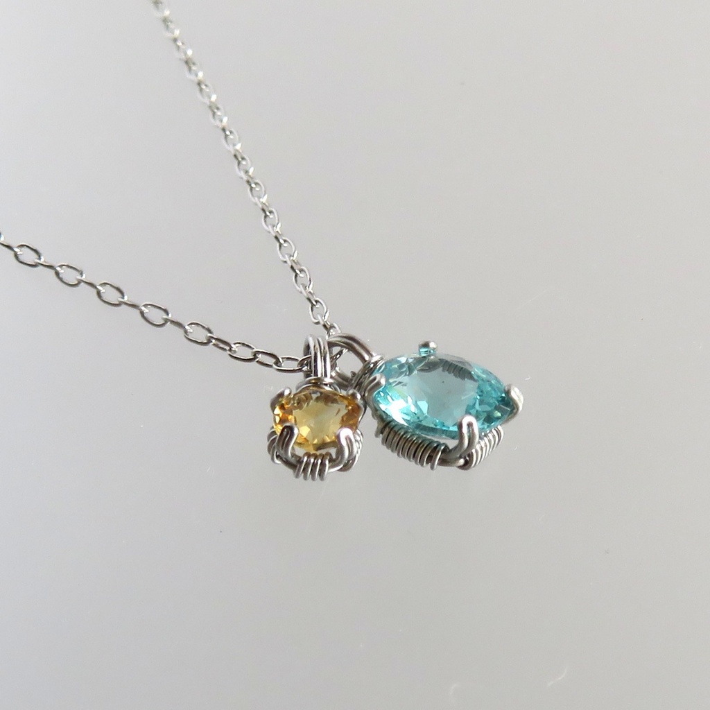 天然石2粒ネックレス 初期刀