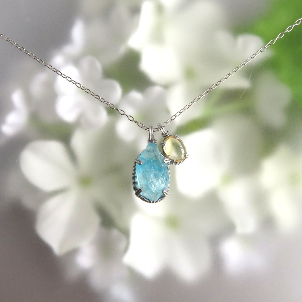 天然石2粒ネックレス 初期刀