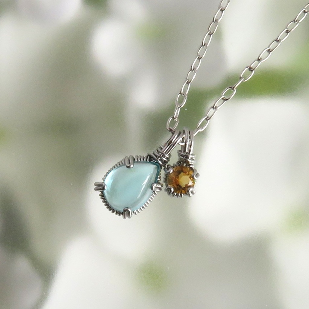 天然石2粒ネックレス 初期刀