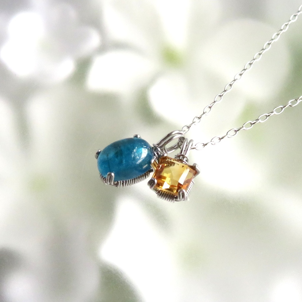 天然石2粒ネックレス 初期刀