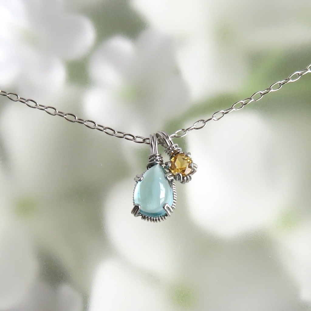 天然石2粒ネックレス 初期刀