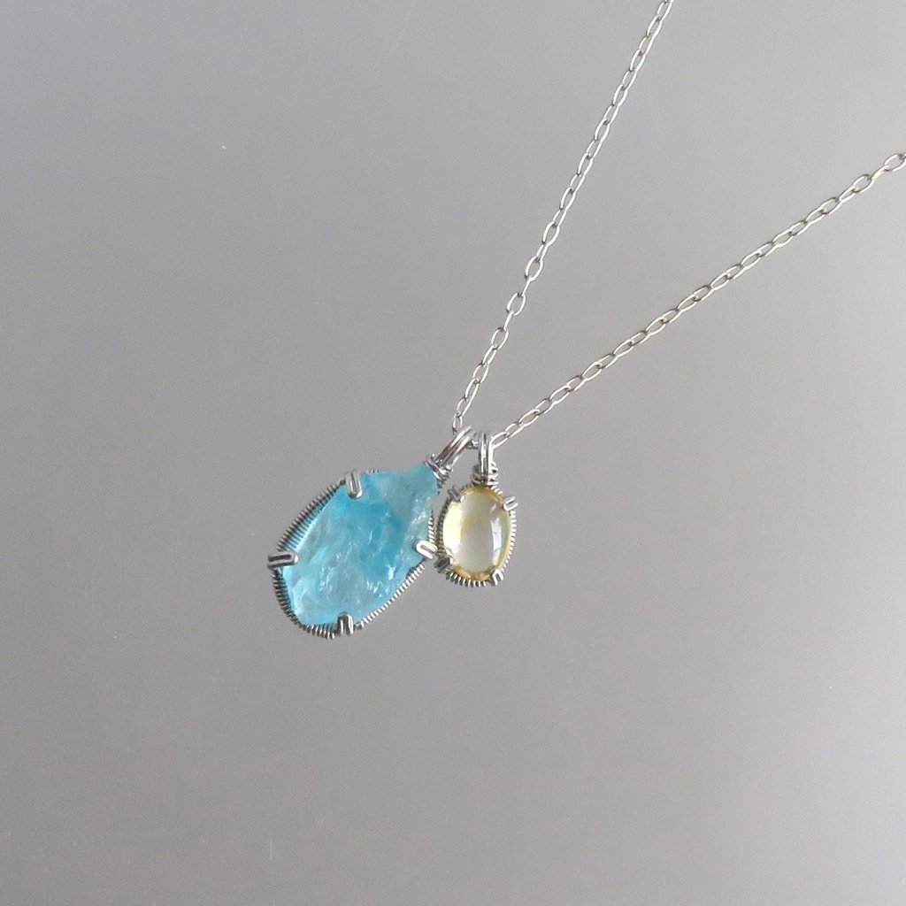 天然石2粒ネックレス 初期刀