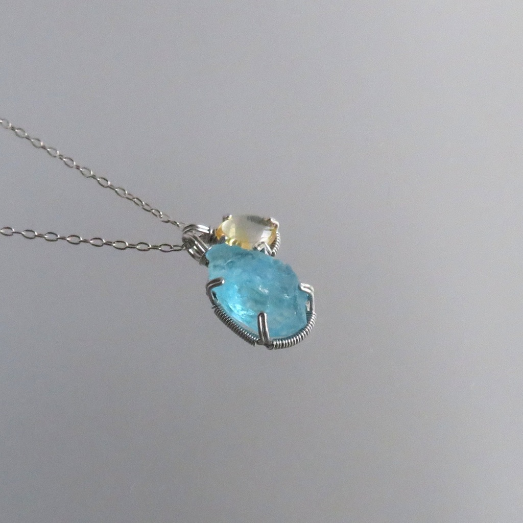 天然石2粒ネックレス 初期刀