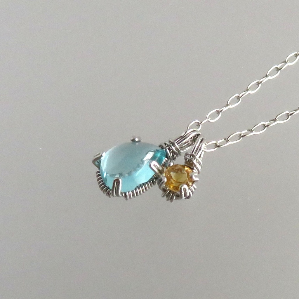 天然石2粒ネックレス 初期刀