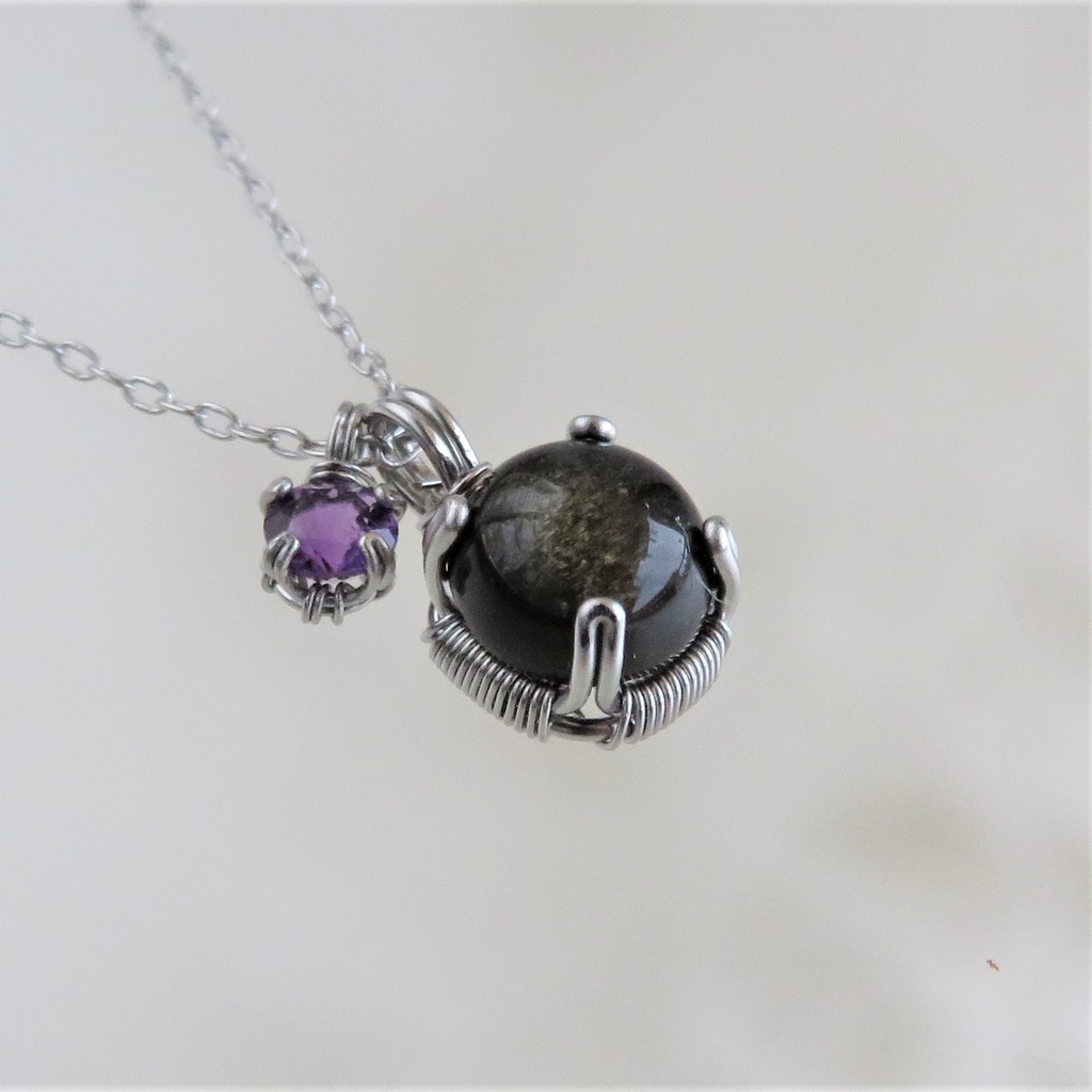 天然石2粒ネックレス 伊達・粟田口・源氏