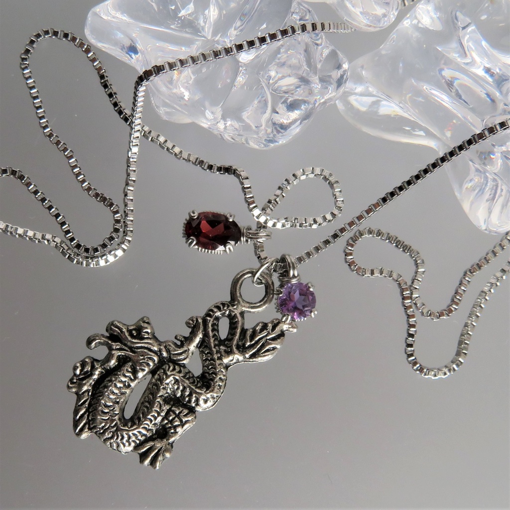 天然石2粒ネックレス 伊達・粟田口・源氏