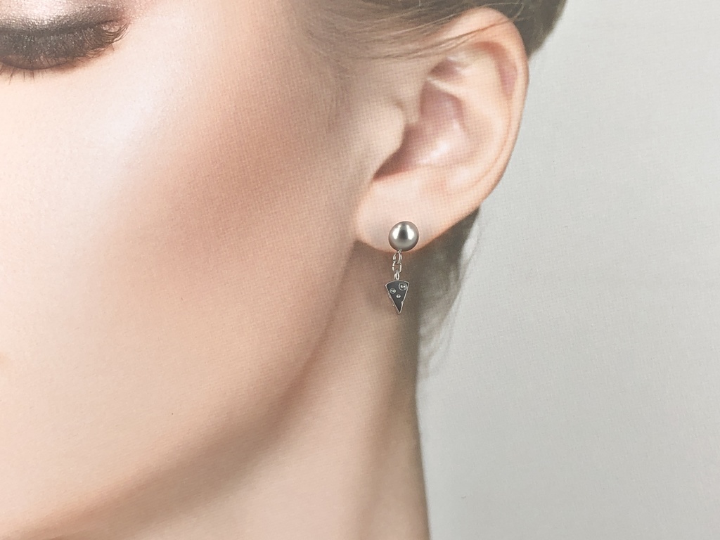 チーズとネズミのピアス・イヤリング シルバー