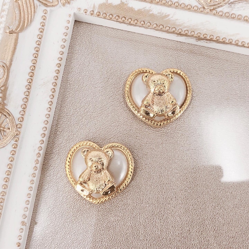 ハートとクマのイヤーカフ・ピアス