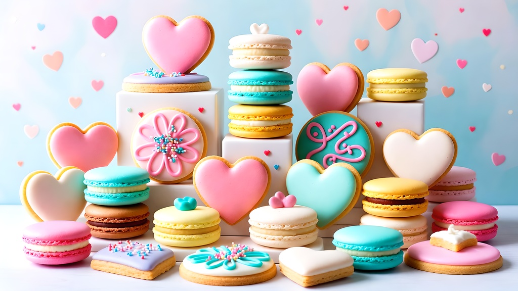 【VTuber配信背景】ホワイトデーのお菓子パーティー素材 7種セット【雑談・歌枠】